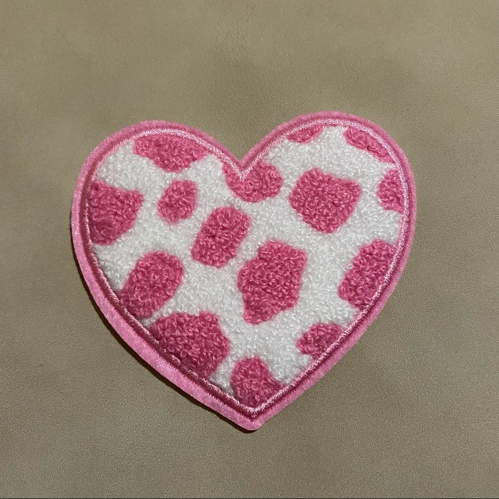 Fuzzy cow print iron on patch